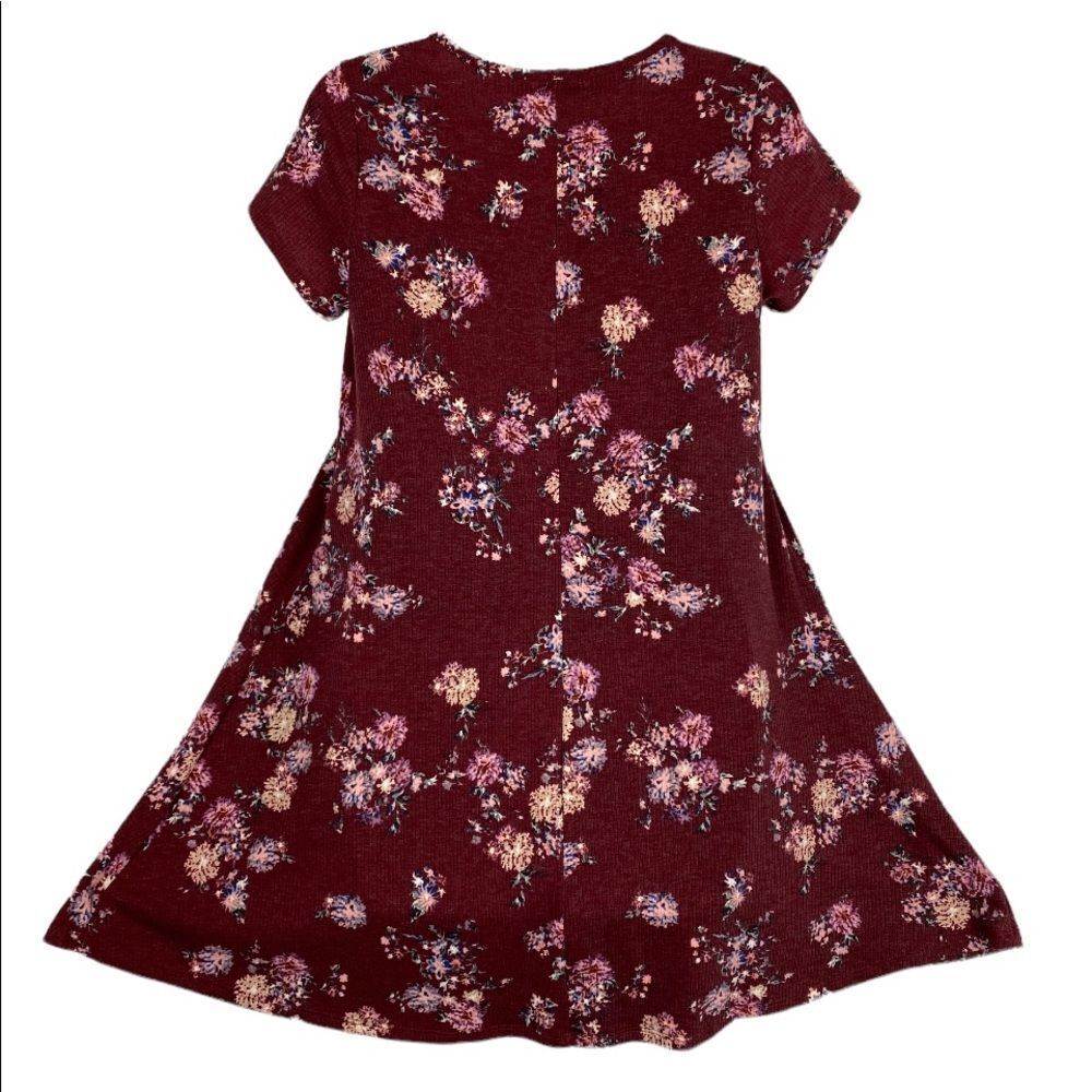 Love Fire Marron Floral V Neck Cold Shoulder Dress M EUC NWT - Picture 3 of 10